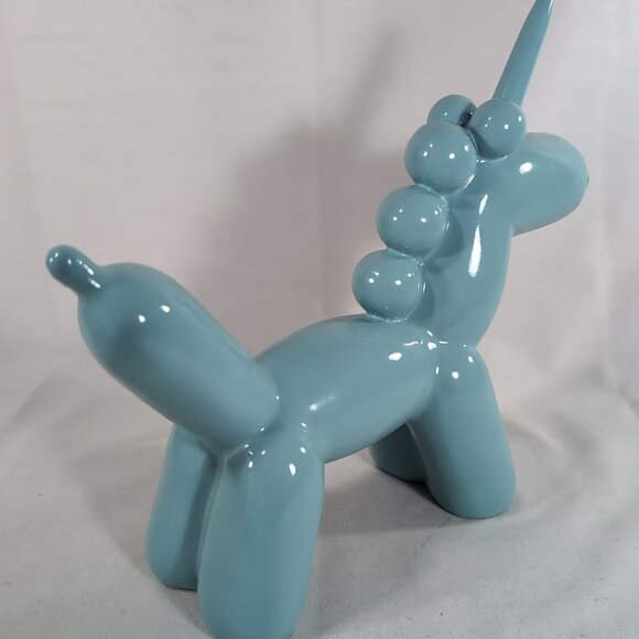 Balloon Animal Unicorn Sculpture Figure Blue Decor Paperweight 12x10" Dog Baby - Picture 5 of 11